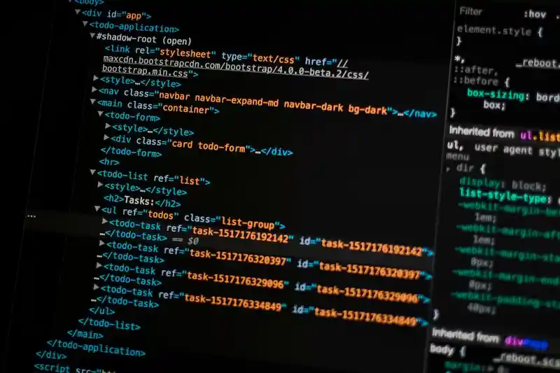 Header image showing HTML code